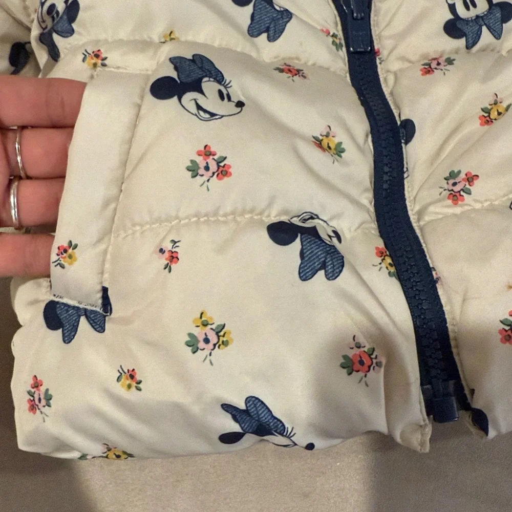 Baby GAP Disney Minnie‎ Mouse Puffer Jacket Size 12-18m